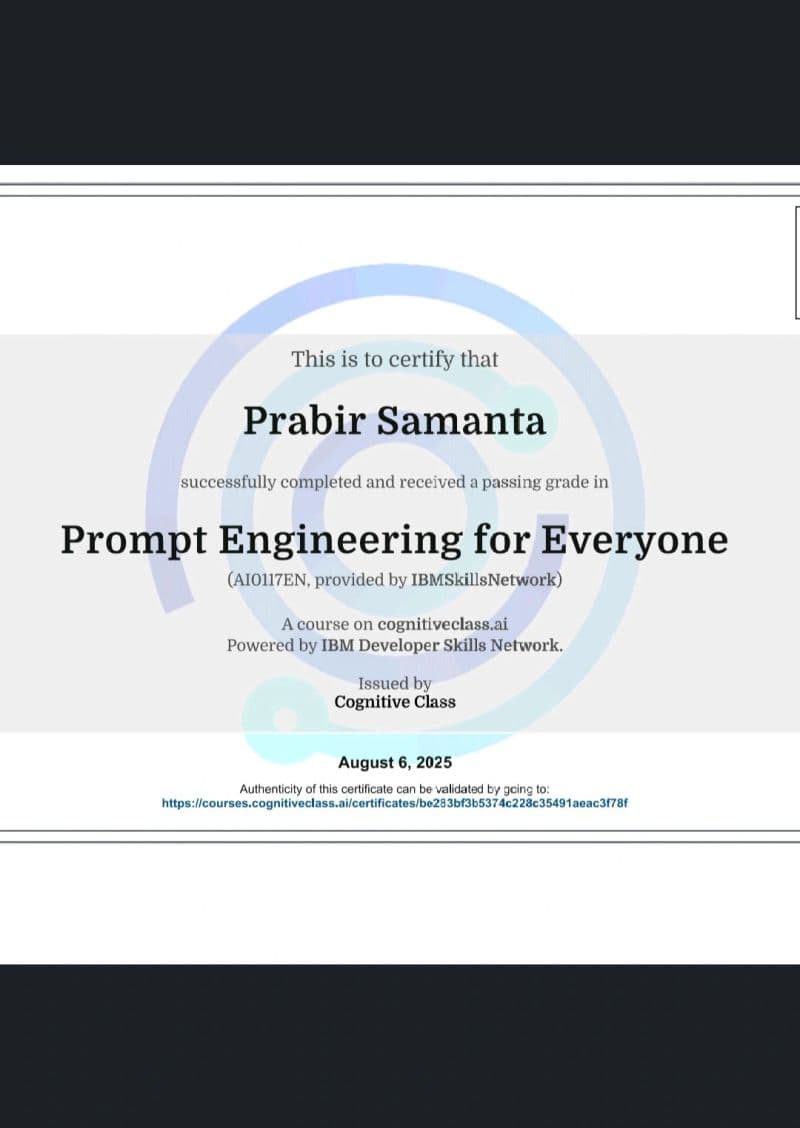 Prompt Engineering certificate